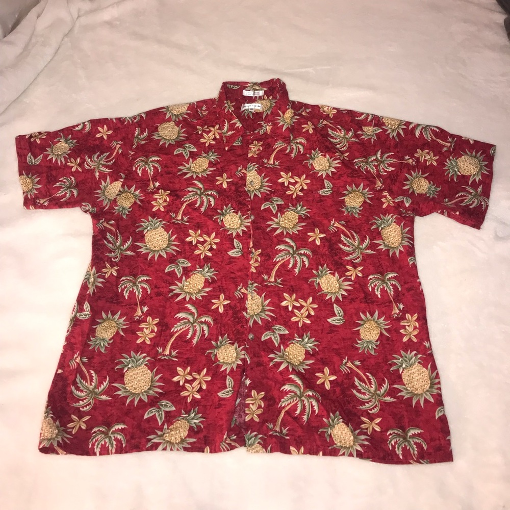 Vintage Pierre Cardin Hawaiian Pineapple Print Button Up. Size XXL